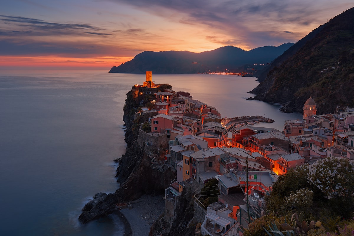 Italian village with stone houses